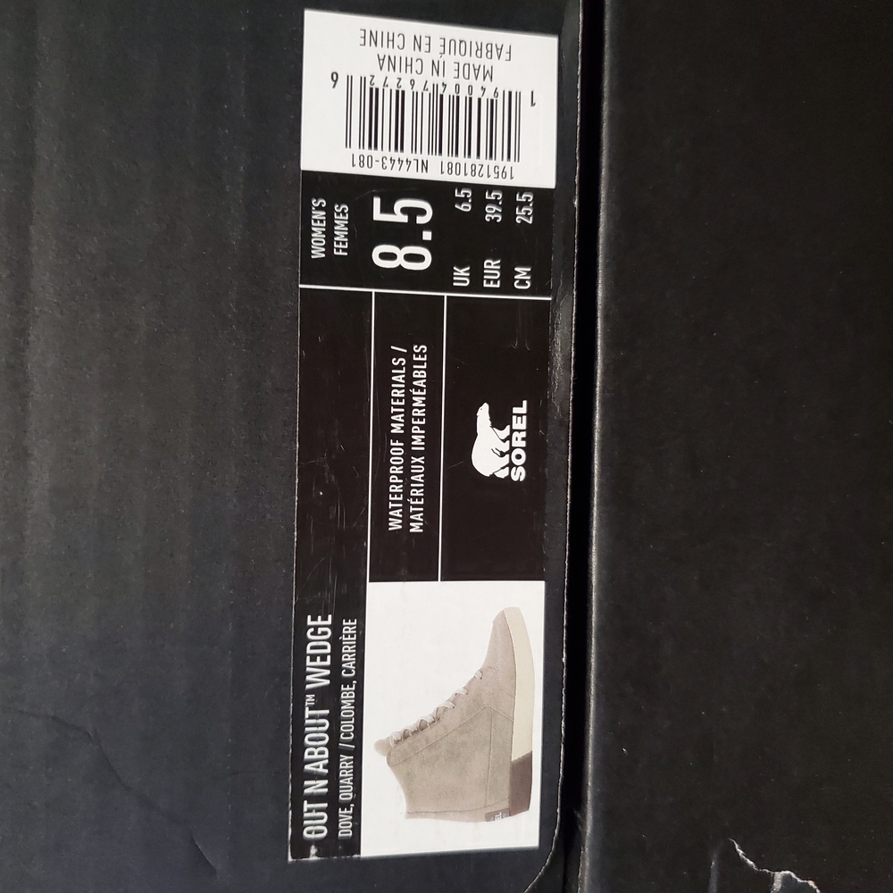 Sorel Womens Out And About Wedge Shoes Size 8.5 Dove Quarry
